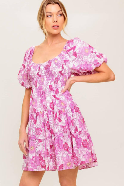 MEADOW RHYTHM WOVEN EYELET MINI DRESS