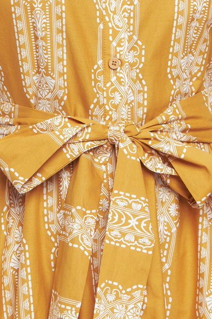 DESERT BLOOM WOVEN MIDI DRESS