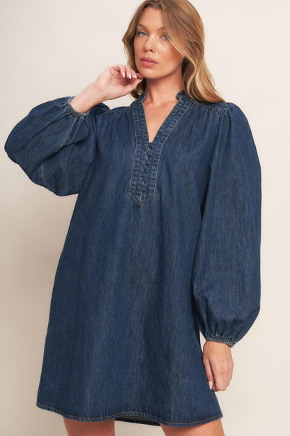 CANYON BREEZE DENIM MINI DRESS