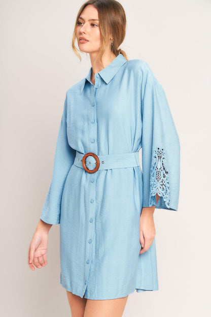 AZURE COAST WOVEN MINI DRESS