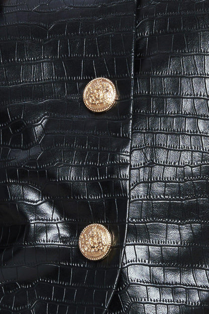 AT THE START FAUX LEATHER BOLERO JACKET