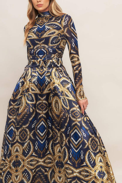 NIGHTFALL DRAPE WOVEN MAXI FULL SKIRT