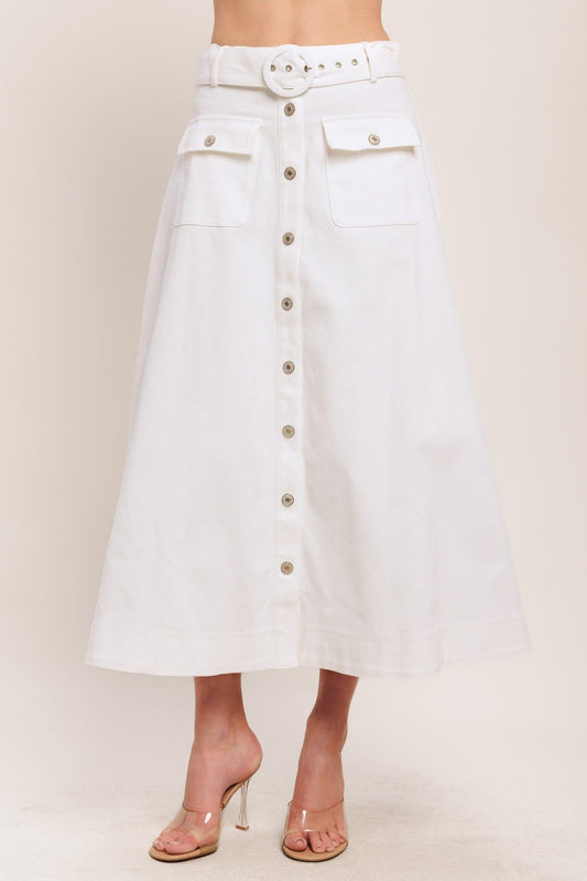 EASY WEAR WESTERN WOVEN MIDI SKIRT
