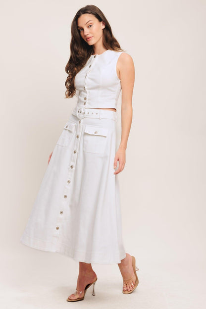 EASY WEAR WESTERN WOVEN MIDI SKIRT