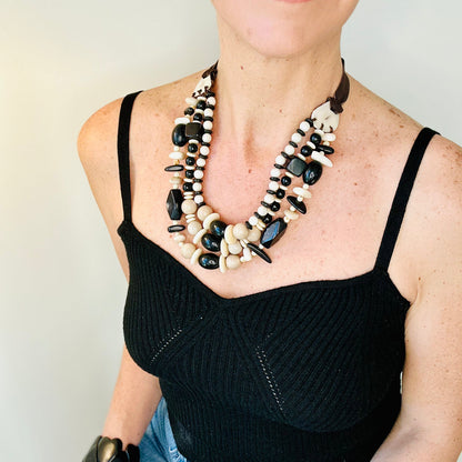 LAYERED AND SUEDE NECKLACE