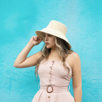 STRAW SUMMER BUCKET HAT