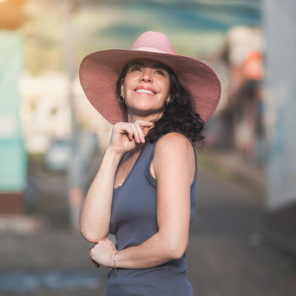 PINK LARGE BRIM STRAW HAT, AS SEEN ON THE TODAY SHOW
