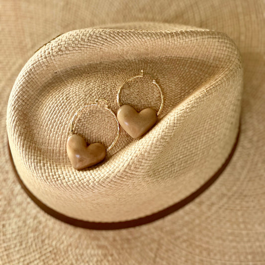 HEART CHARM HOOP EARRINGS
