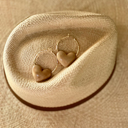 HEART CHARM HOOP EARRINGS