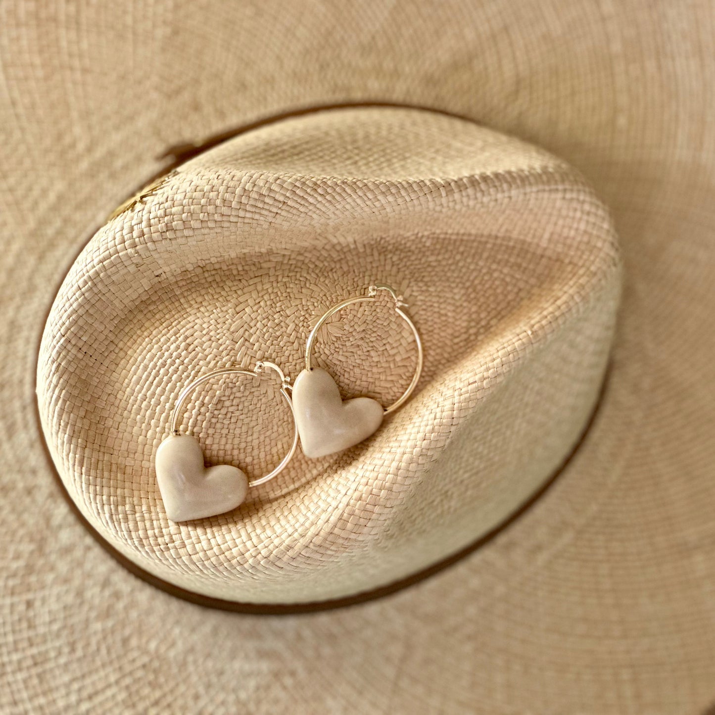 HEART CHARM HOOP EARRINGS