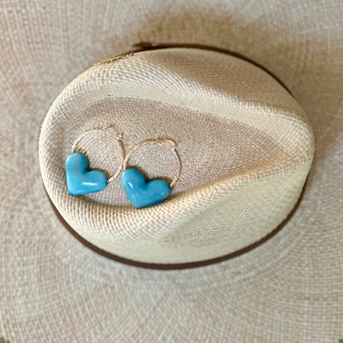 HEART CHARM HOOP EARRINGS