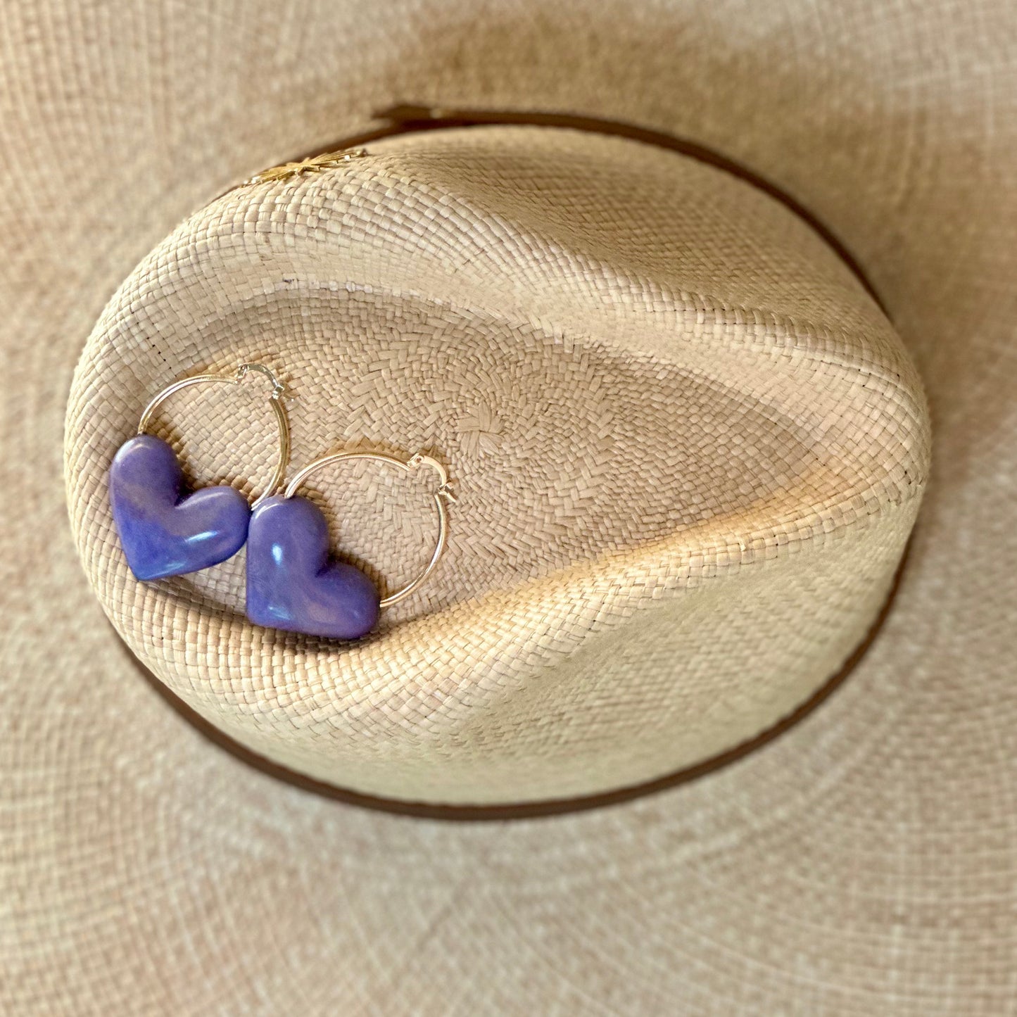 HEART CHARM HOOP EARRINGS