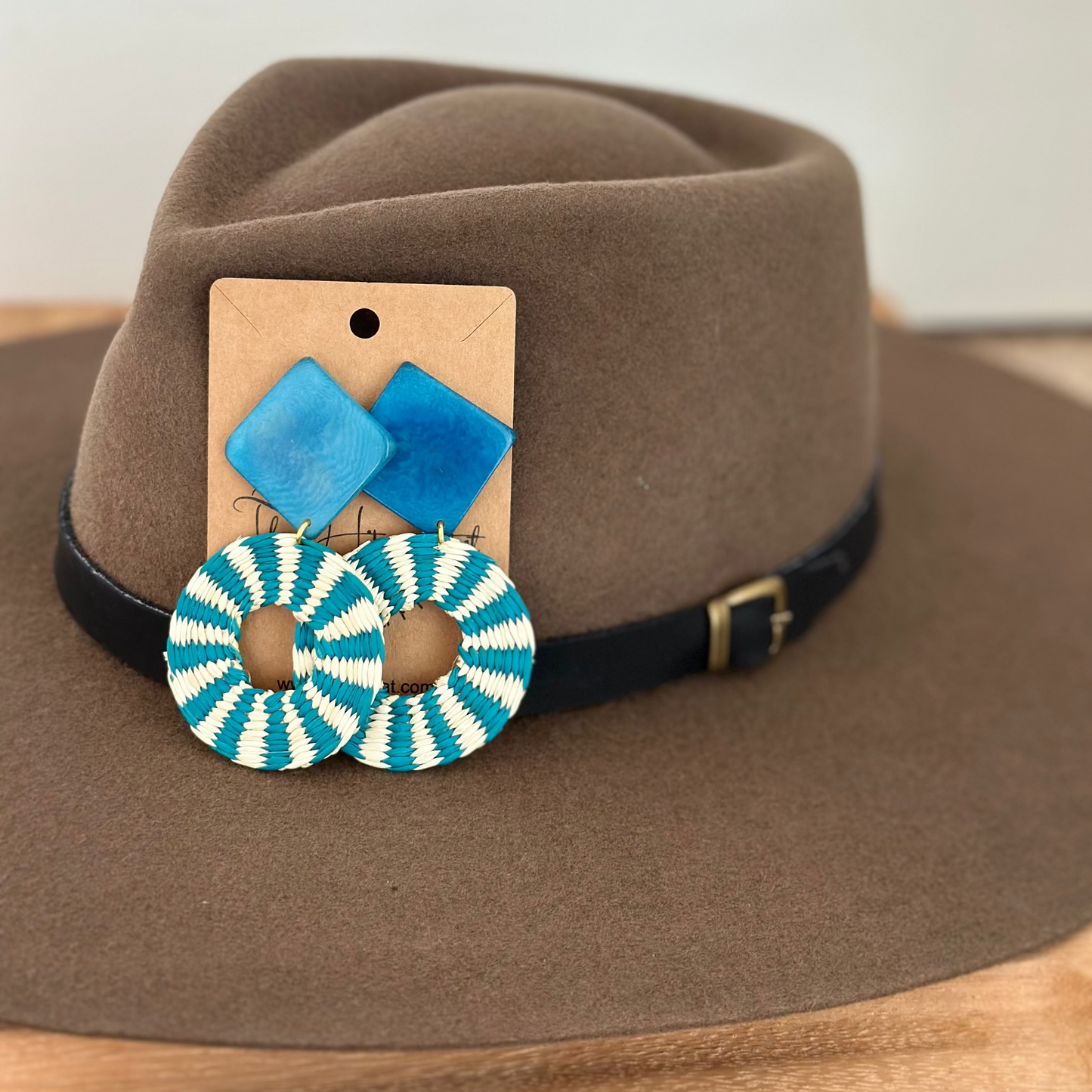 MOSAIC EARRINGS | BOHEMIAN DANGLE TAGUA NUT AND TOQUILLA STRAW EARRINGS