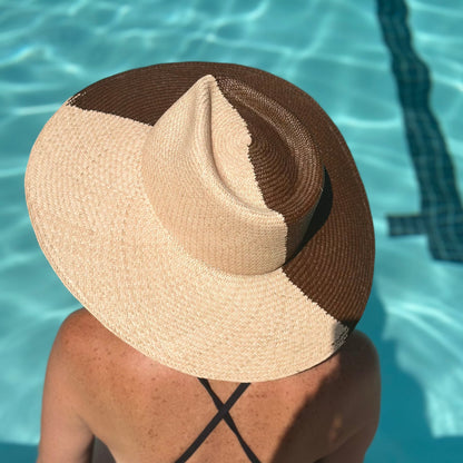 TWO-TONE STRAW HAT