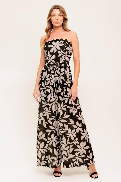 DREAMY ELEGANCE BLACK WOVEN JUMPSUIT