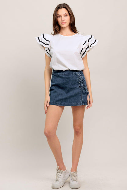 NICE AS CAN BE WOVEN TOP