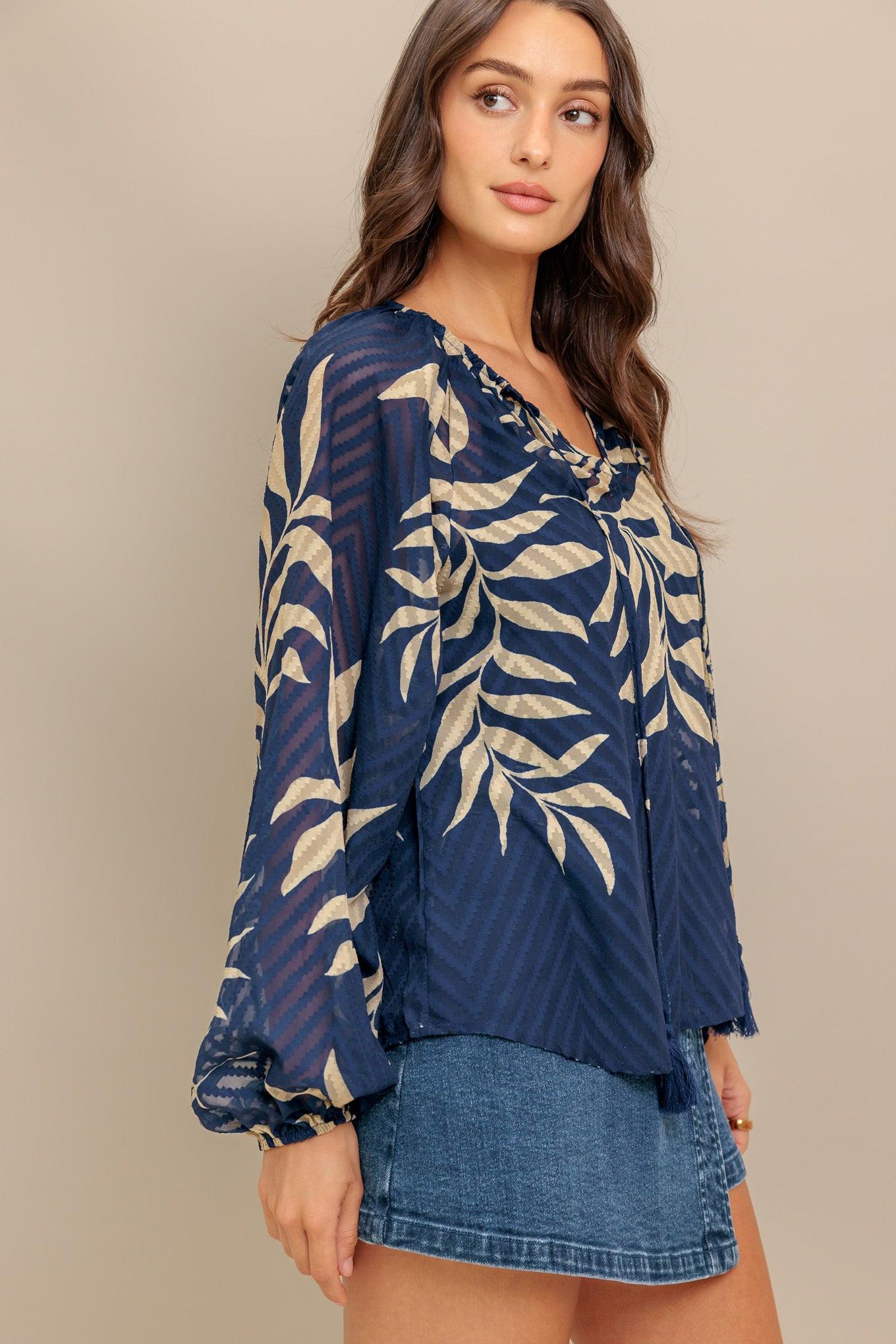 MIDNIGHT WALK  WOVEN TOP