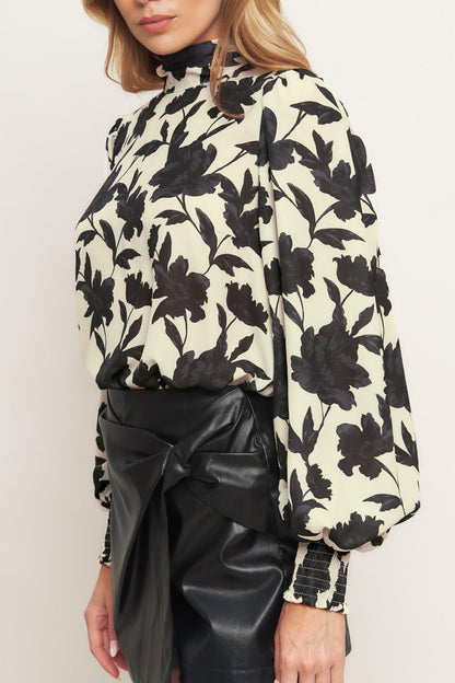 FREEDOM FLORAL STATEMENT WOVEN TOP