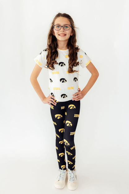 Iowa White Tigerhawk Ruffle Pocket Tee
