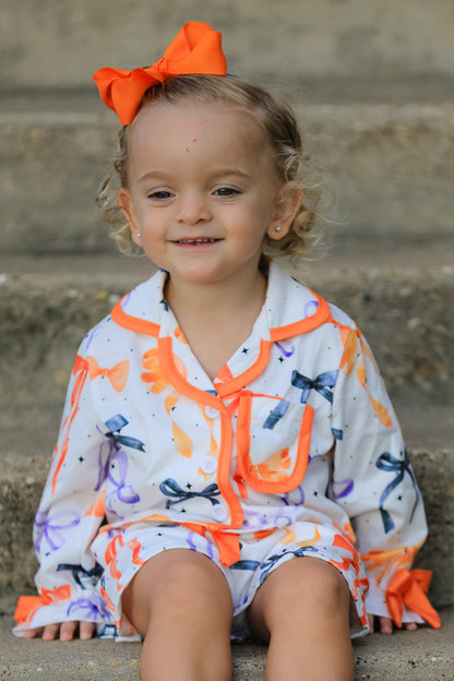 Halloween Mommy and Me Bow Print Pajama Set