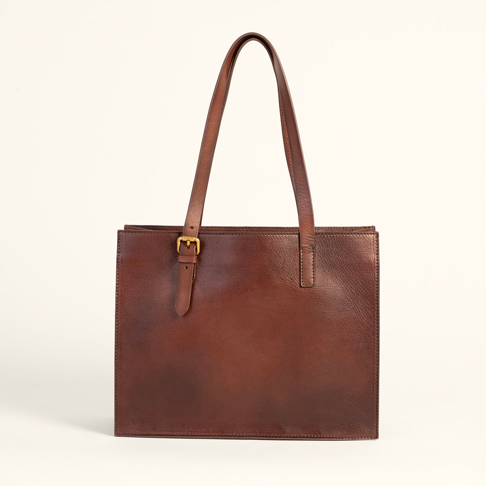 Loyal West Mivva Handtooled Medium Bag - Brunette Leather