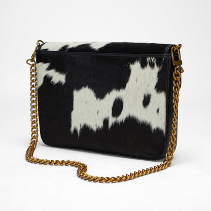 Loyal West LW ON THE GO MEDIUM CHAIN BAG IN COWHIDE AND  CALFSKIN