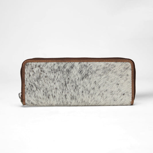 Loyal West RANCH ROAD JEWELERY CASE IN BROWN & WHITE COWHIDE
