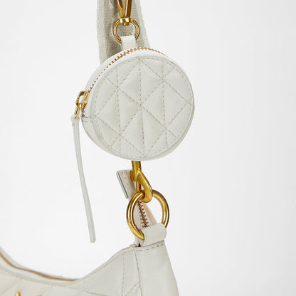 Loyal West JOE QUILTED NAPPA LEATHER BAG-WHITE