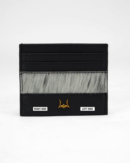Loyal West SHELL CARD HOLDER IN BLACK & WHITE COWHIDE