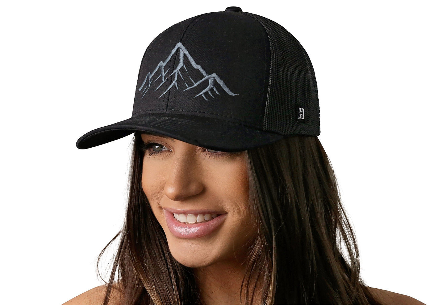 Mountain Range Trucker Hat  |  Black Outdoors Snapback