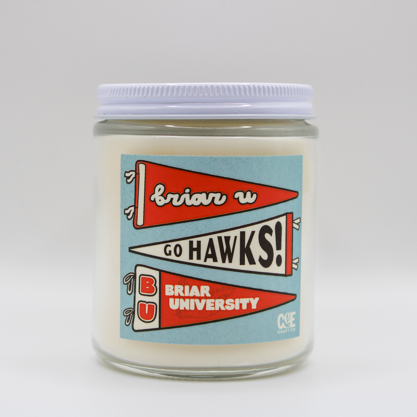 Briar U School Pennants Candle