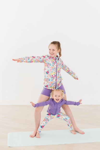 SALE Playful Purple Full-Zip Ruffle Active Jacket