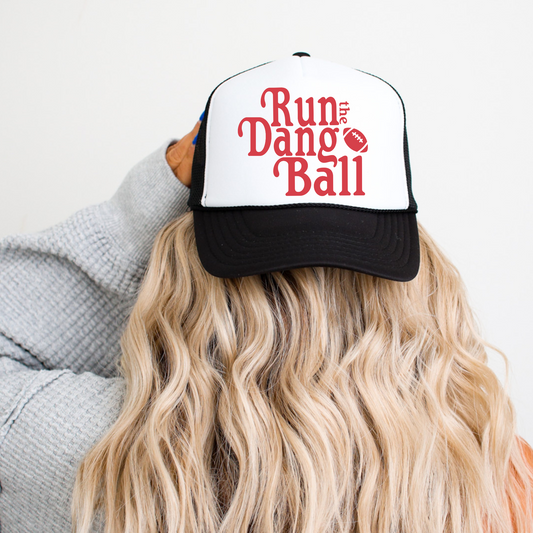 Run The Dang Ball Trucker Hat In Black