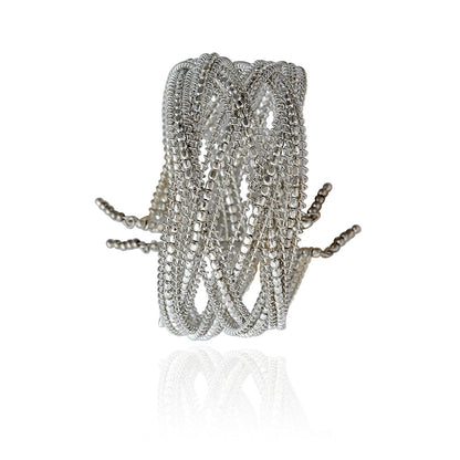 Silver Strands Cuff Bracelet
