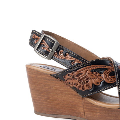 Flower Ridge Hand-Tooled Sandals