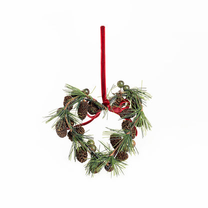 Pine Cone Berry Heart Ornament