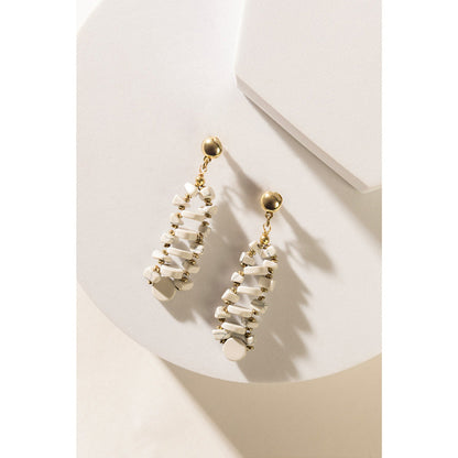 Seraphah Dimensional Earrings In White