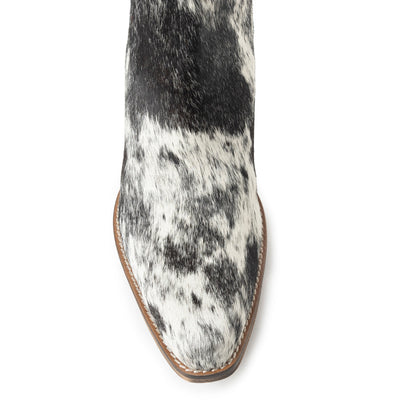 Myra Reyna Ridge Hairon Leather Booties Teal Handtooled Detail, Square Toe, Country Cowgirl Style