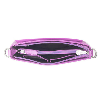 Wild West Fringe Leather Crossbody Bag in Purple