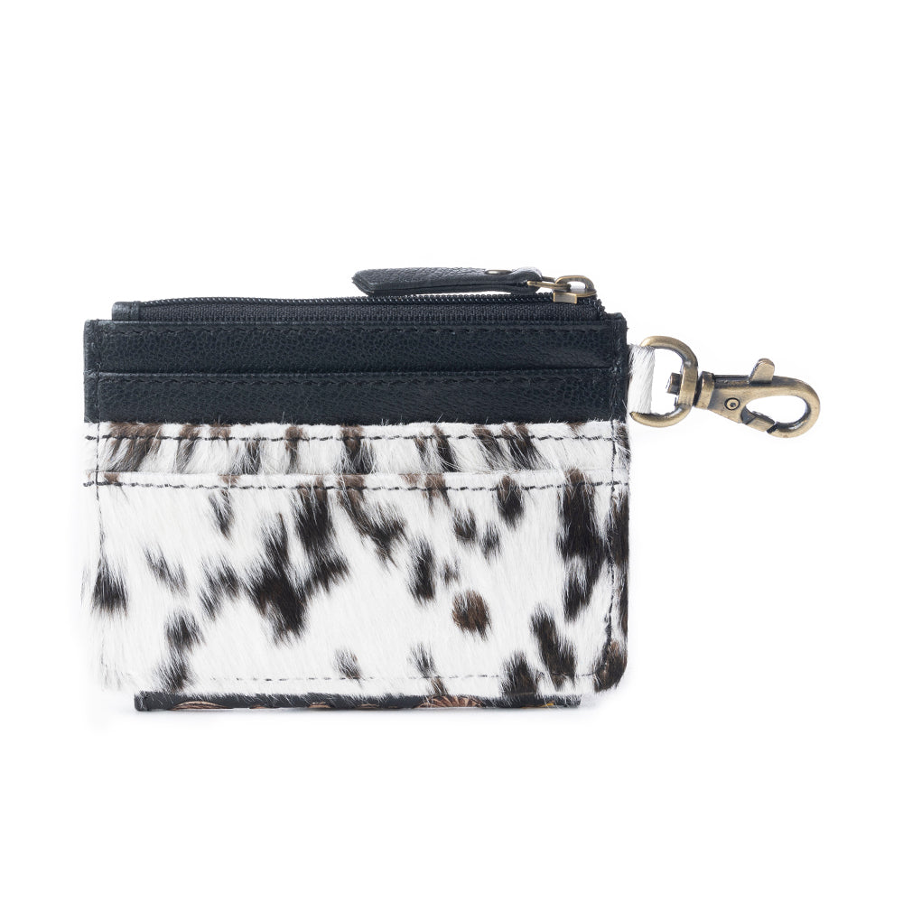 Wildflowers of the Prairie Credit Card Holder In Black & Brown