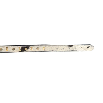 Prairie Paws Studded Hairon Dog Collar in Ash & Ivory