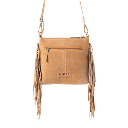 Sonora Charm Handtooled Bag in Brown & White