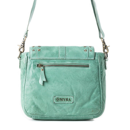 Western Scout Leather Crossbody Bag in Turquoise