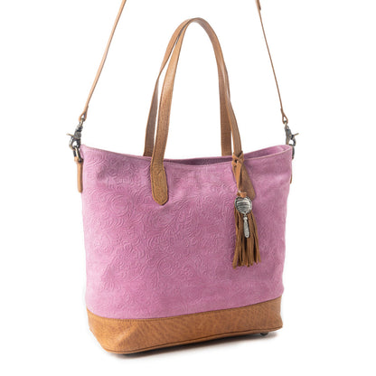 Amber Dune Leather Bag in Pink