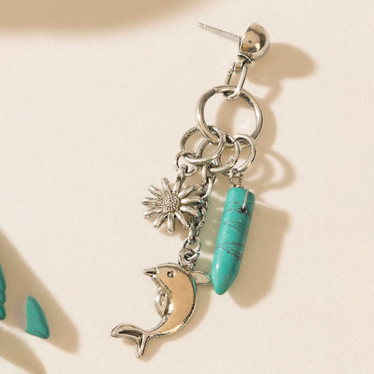 Laguna Luna Earrings in Cyan Silver