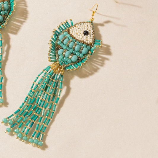 Marina Flame Earrings in Tuscon Teal