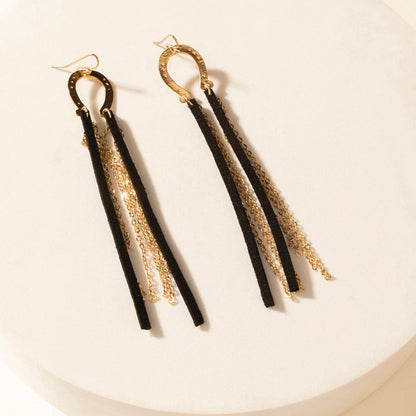 Myra Moonshine Dangle Earrings in Brass Glow