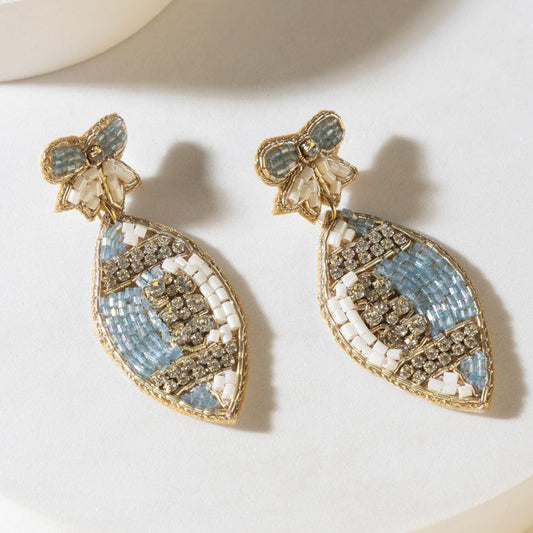 Myra Crystal Bloom Earrings in Twilight Blue
