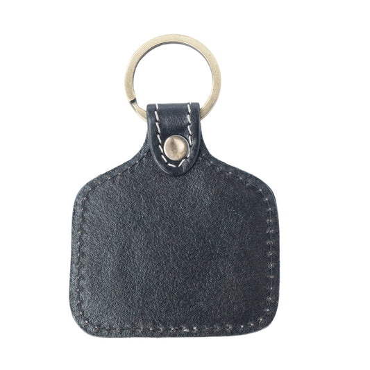 Myra Dusthorn Relic Handtooled Leather Keyfob in Wood Brown