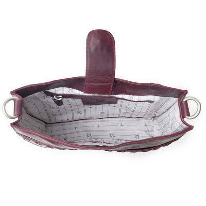 Myra Zidana Mirelle Woven Veg Tanned Leather Sling Bag in Mulberry Shine